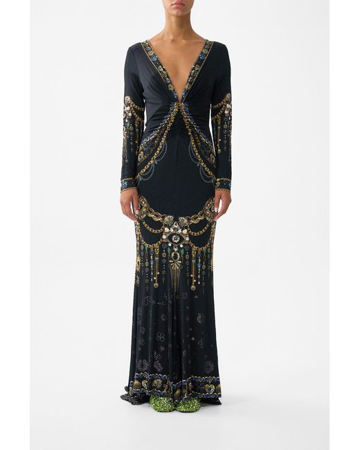 V NECK GATHERED JERSEY DRESS AMULETS AND ALCHEMY