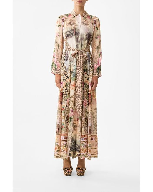 Camilla Natural Printed Trench Watercolour Wonderland
