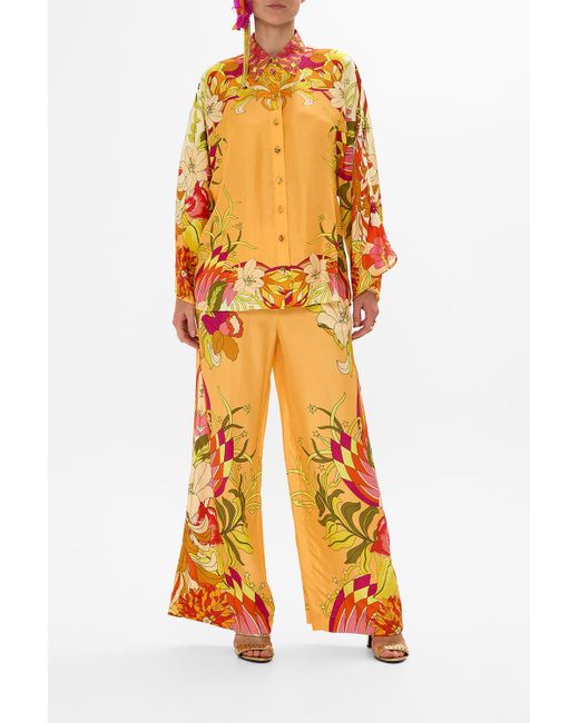 Camilla Orange Wide Sleeve Blouse The Flower Child Society
