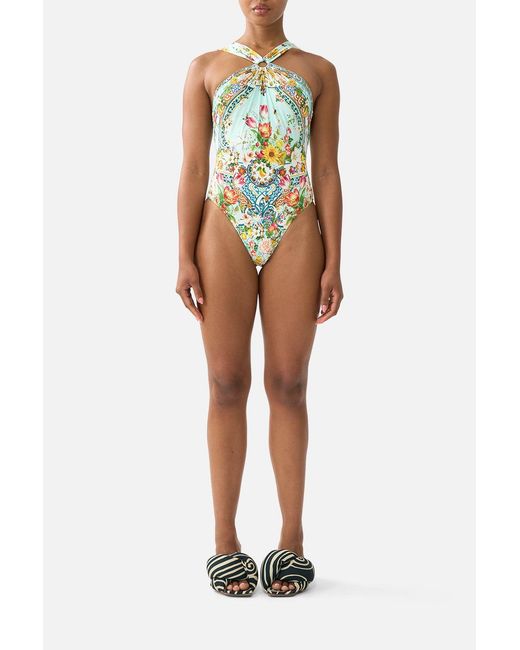 Camilla Multicolor Diamond Neck Thick Strap One Piece W Rings Magic Of The Mercado