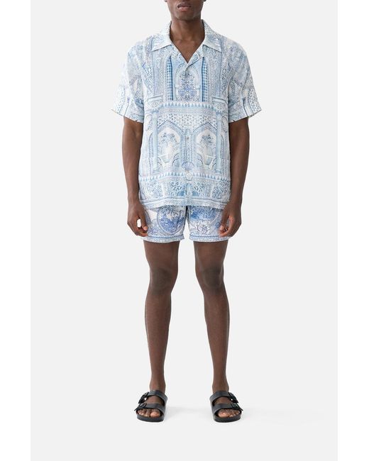 Camilla Blue Short Sleeve Cabana Shirt The Hum Of The Alhambra for men