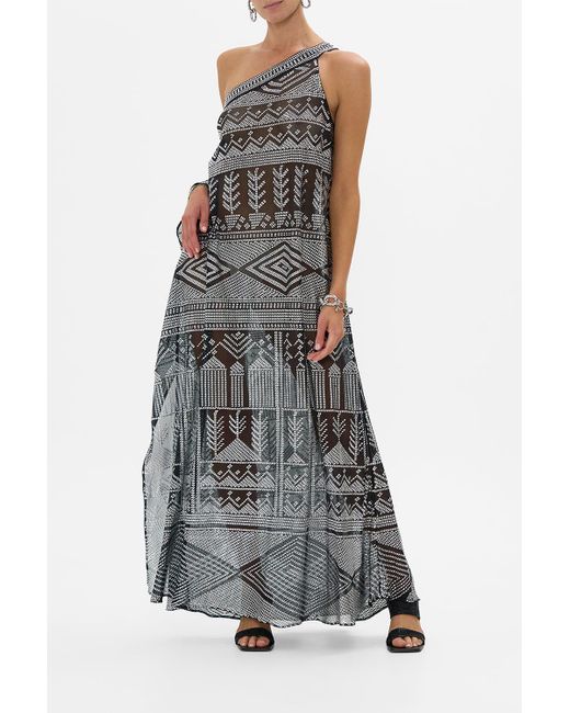 Camilla Gray One Shoulder Kaftan With Neckband The Egypt Effect