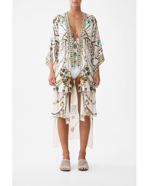 Camilla White Kimono With Long Underlayer Chain Gang
