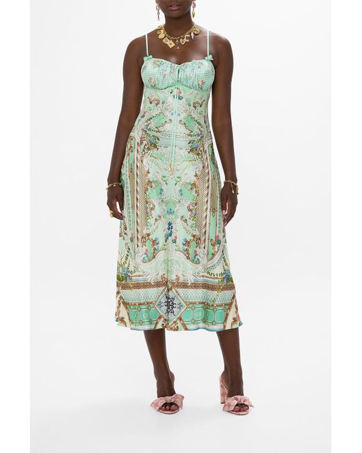 Camilla Green Gathered Bodice Bias Dress Pestana Panorama