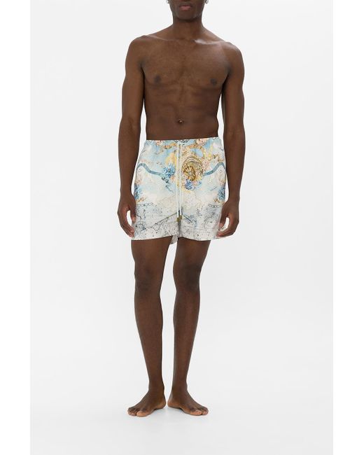 Camilla Blue Mid Length Boardshort With Elastic Waist My Lucky Stars for men
