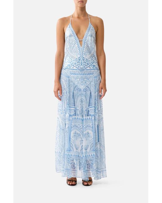 Camilla Blue Hardware Detail Slip Dress The Hum Of The Alhambra
