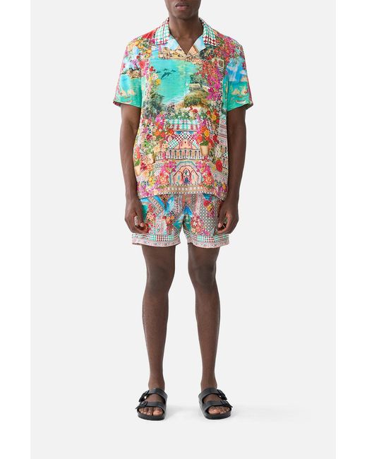 Camilla Multicolor Short Sleeve Camp Collared Shirt Meet Me for men