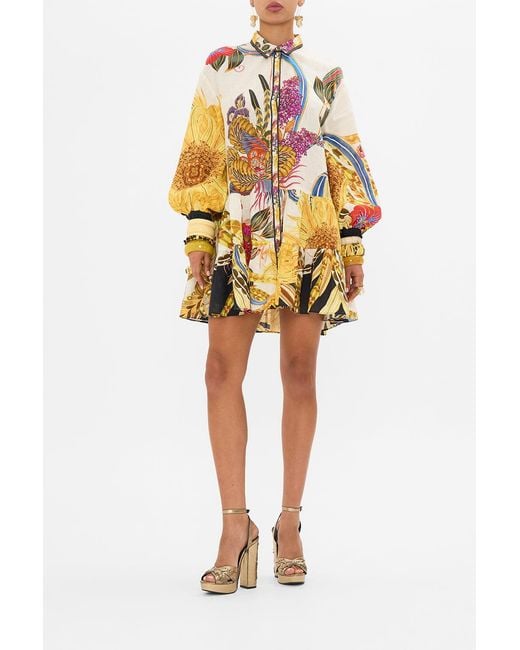 Camilla Yellow Tiered Shirt Dress Sunflowers On My Mind