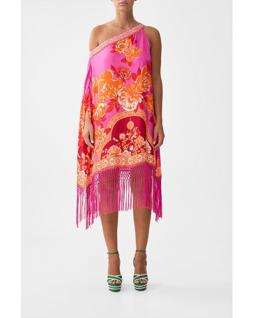 Camilla Red One Shoulder Short Kaftan Tiles Of Türkiye