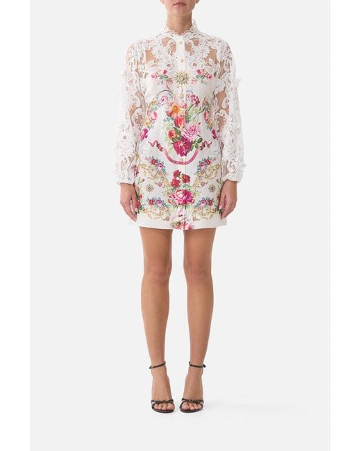 Camilla Red Lace Sleeve Mini Dress Torero Libertine