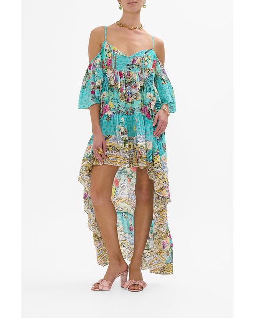 Camilla Blue Cold Shoulder High Low Dress Gardens Of Queluz