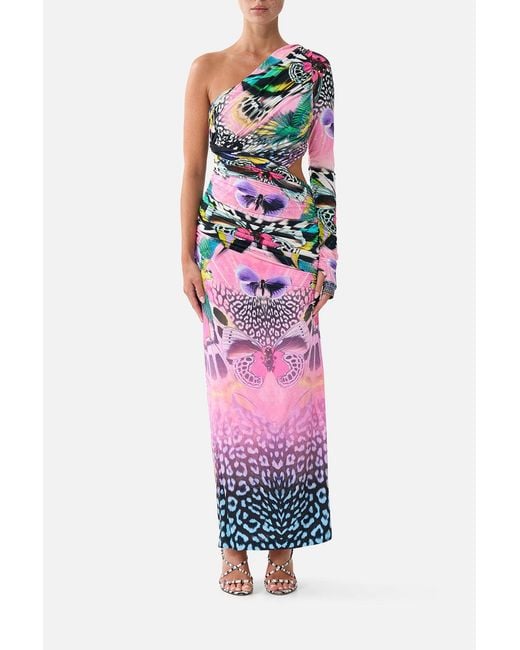 Camilla White One Shoulder Jersey Cut Out Dress Millamorphosis