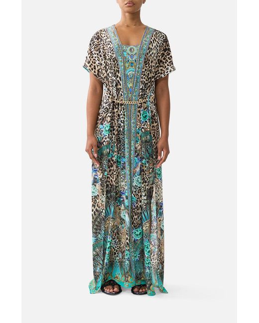 Camilla Green Front Split Beach Maxi Dress W Chain Flamenco Euphoria