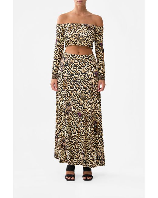 Camilla Brown Flared Hem Jersey Skirt Saints And Sisters