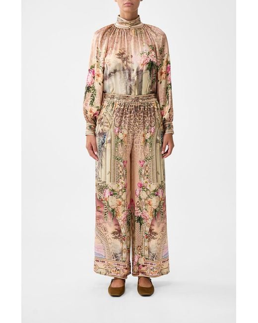 Camilla Natural Straight Leg Pant Watercolour Wonderland