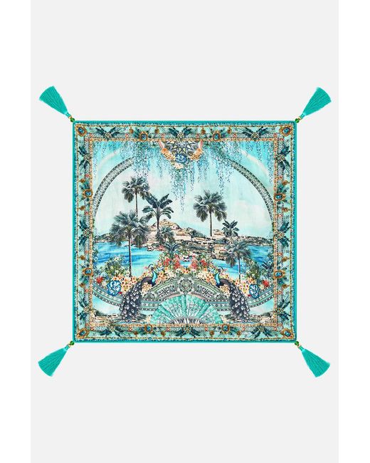 Camilla Blue Small Square Cushion Balearic Bebé