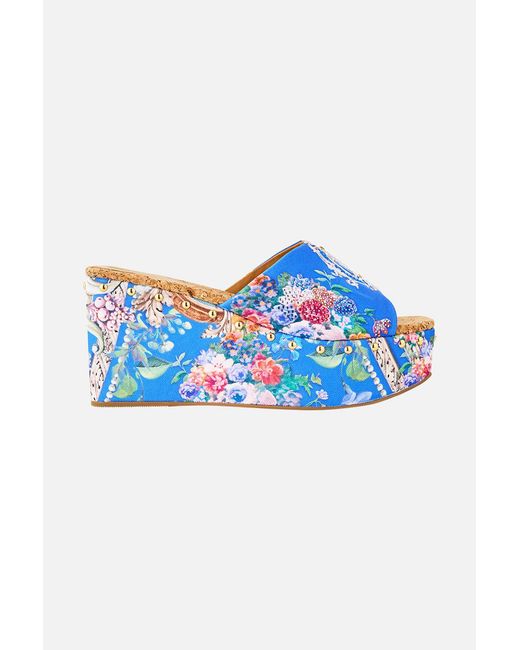 Camilla Blue Miray Wedge Mule Ottoman Opulence