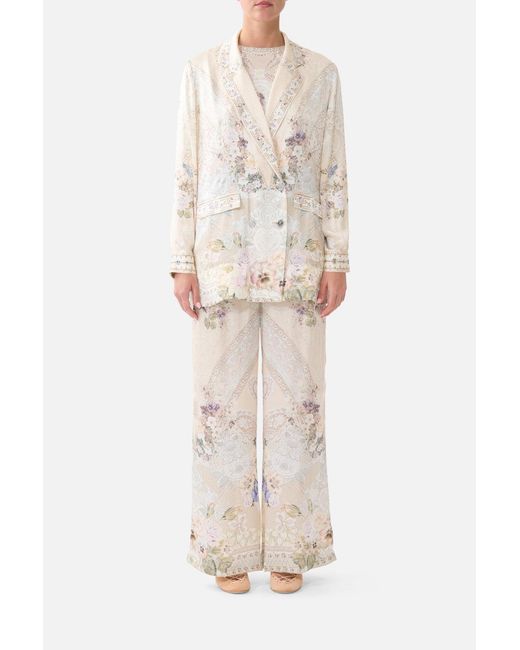 Camilla White Double Breasted Soft Jacket Laced With Love