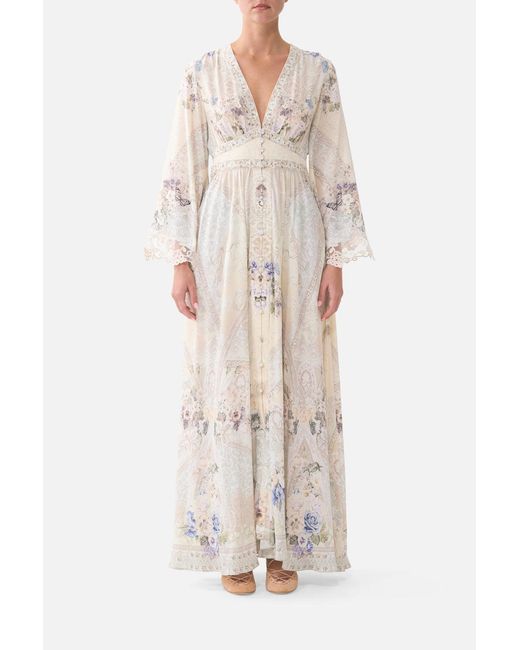 Camilla White Kimono Sleeve Dress With Shirring Detail Laced With Love