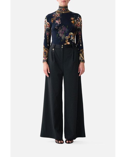 Camilla Black Jersey Turtleneck Night Garden