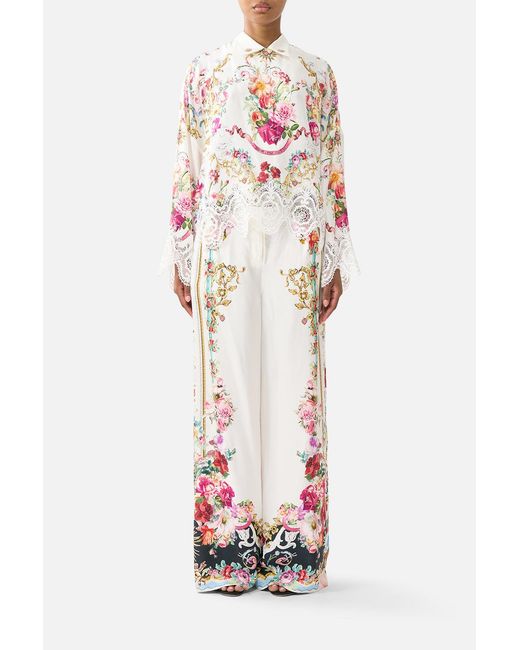 Camilla White Wide Leg Waisted Pant Torero Libertine
