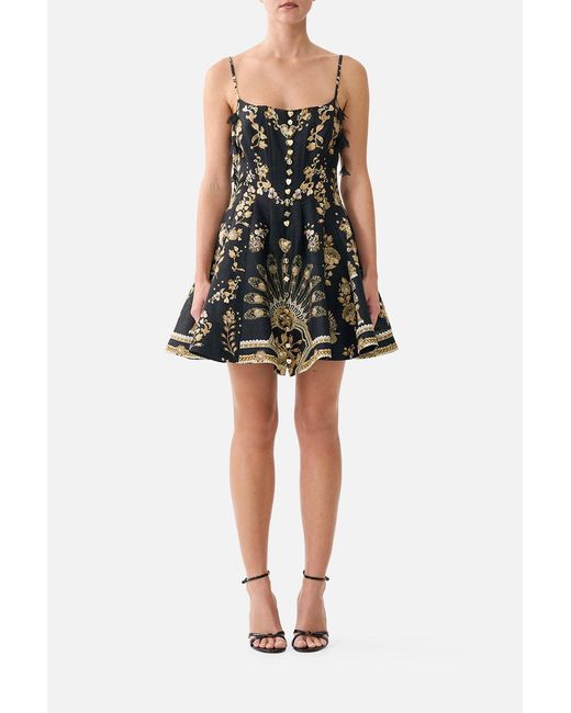 Camilla Black Corset Dress With Short Flared Skirt Taurus Rising