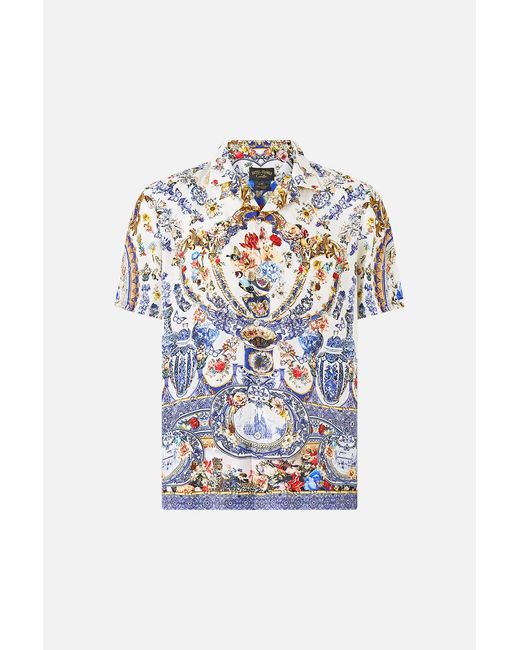 Camilla White Short Sleeve Camp Collared Shirt The Pottery Parlour for men