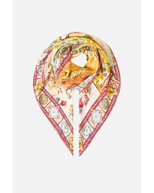 Camilla Metallic Large Crystalled Silk Square Scarf Va Va Vintage