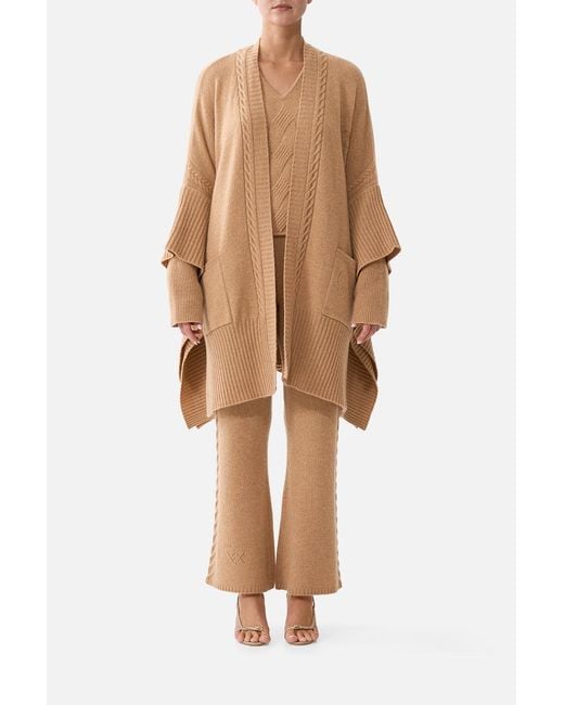 Camilla Natural Oversized Patch Pocket Cardigan Leopard Libertine