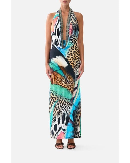 Camilla White Deep Cowl Plunge Dress Butterfly Bohemia