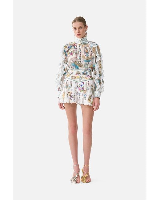 Camilla White Relaxed Blouse With Frill Sleeve Detail Art For The Artisans