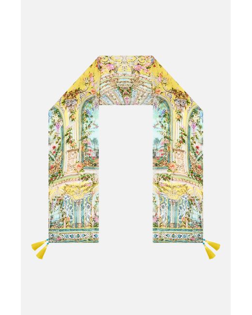 Camilla Yellow Long Silk Crinkle Chiffon Scarf Tales Of Topkapi Palace