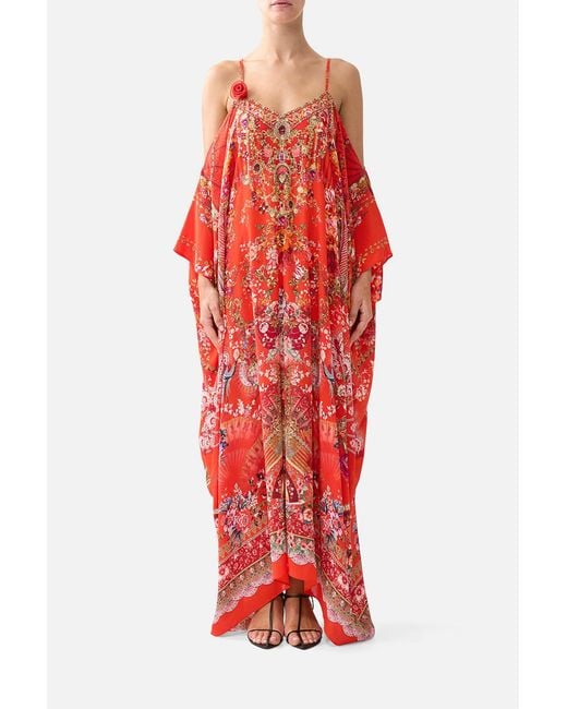 Camilla Red Drop Shoulder Strap Kaftan Olé Olé