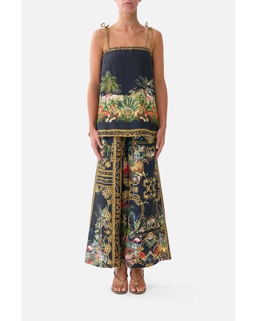 Camilla Green Cropped Wide Leg Panel Pant Palace Zoology