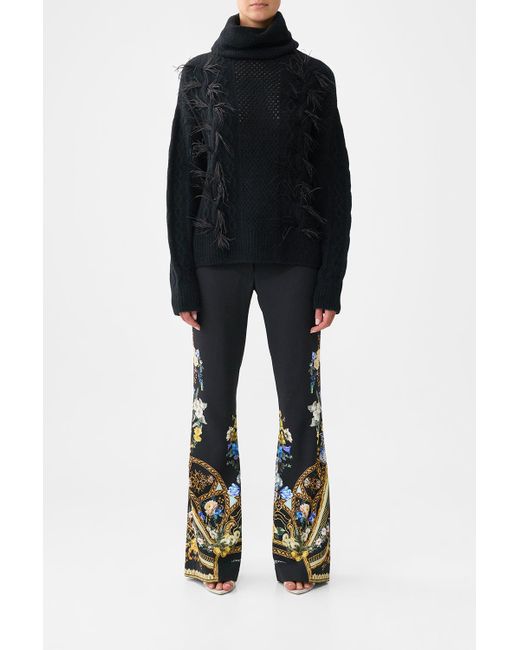Camilla Black Roll Neck Jumper- Ottoman Elegance