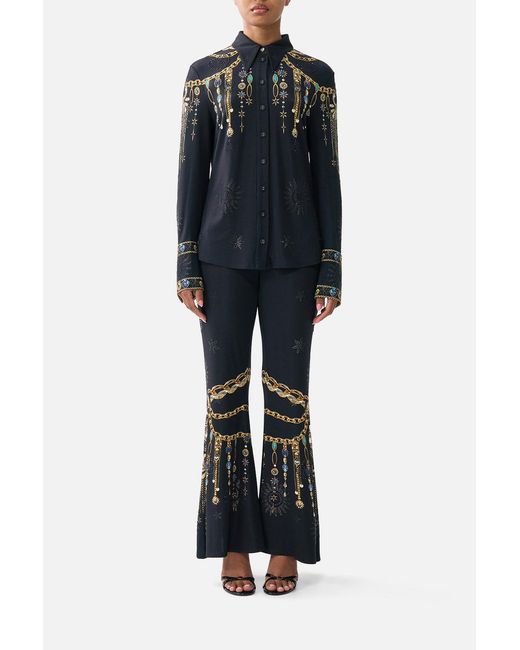 Camilla Blue Fitted Jersey Shirt Amulets And Alchemy