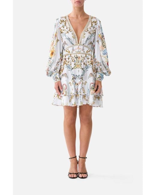 Camilla White Button Front Frill Dress Seville Sweetheart