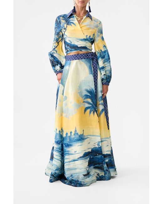 Camilla Blue Cropped Wrap Shirt Song Of Saint Anthony