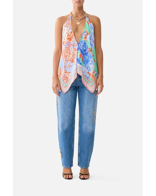Camilla White Knotted Scarf Top Topkapi Pop