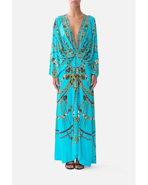 Camilla Blue Tuck Front Jersey Dress Totems And Treasures