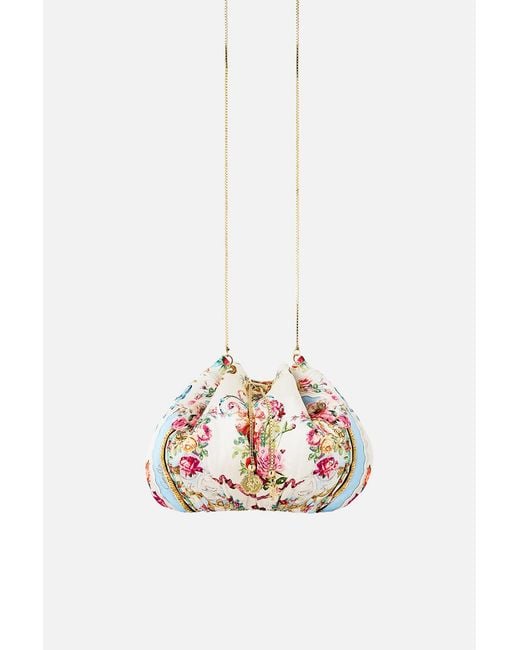 Camilla White Drawstring Pouch Bag With Chain Strap Torero Libertine