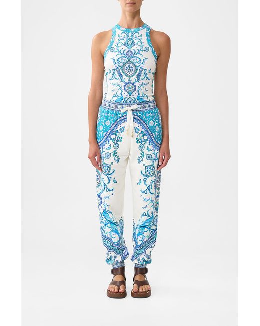 Camilla Blue Jersey Track Pant With Silk Details Isnik Lullaby