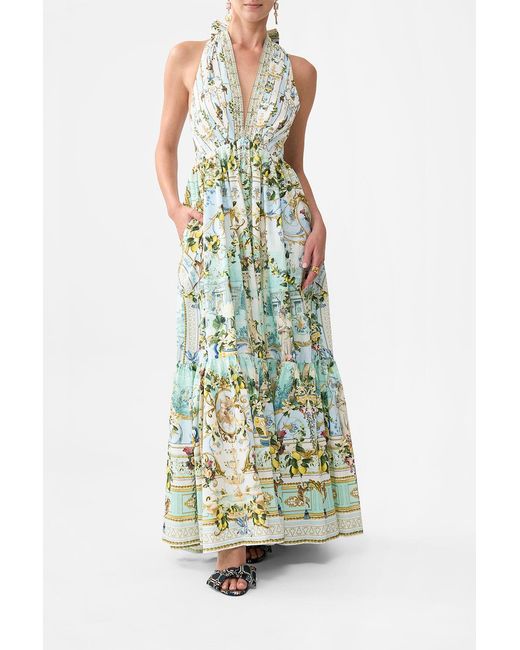 Camilla Green Ruffle Hem Halter Dress Venus On A Vespa