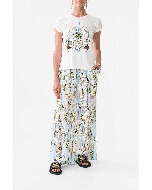 Camilla White Slim Fit Round Neck T-Shirt Venus On A Vespa