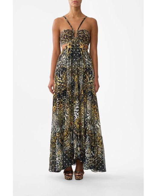 Camilla Green Gathered Cut Out Dress Feline Folklore