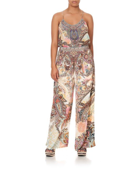 Camilla Silk Wide Leg Trouser With Front Pockets Carnaby Disco | Lyst UK