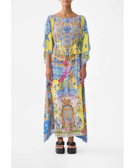 Camilla White Scarf Kaftan With Tie Waist Sultanahmet Summer