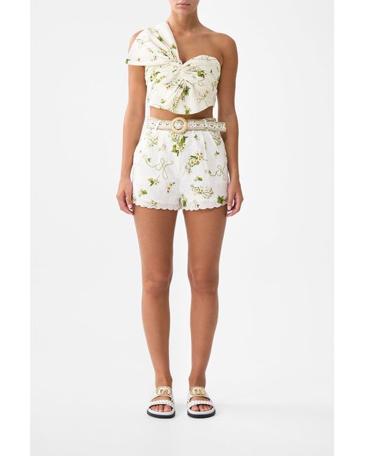 Camilla White Tuck Front Short