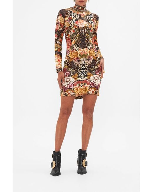 Camilla Brown Long Sleeve Fitted Mini Dress Born