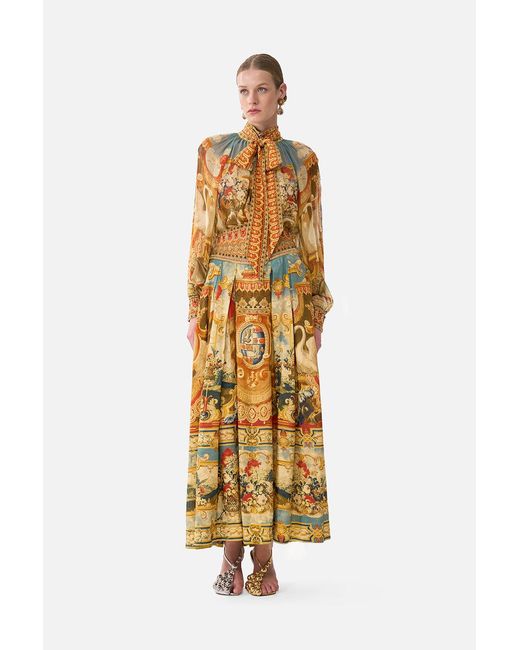 Camilla Metallic Corset Waist Maxi Skirt Life's Rich Tapestry
